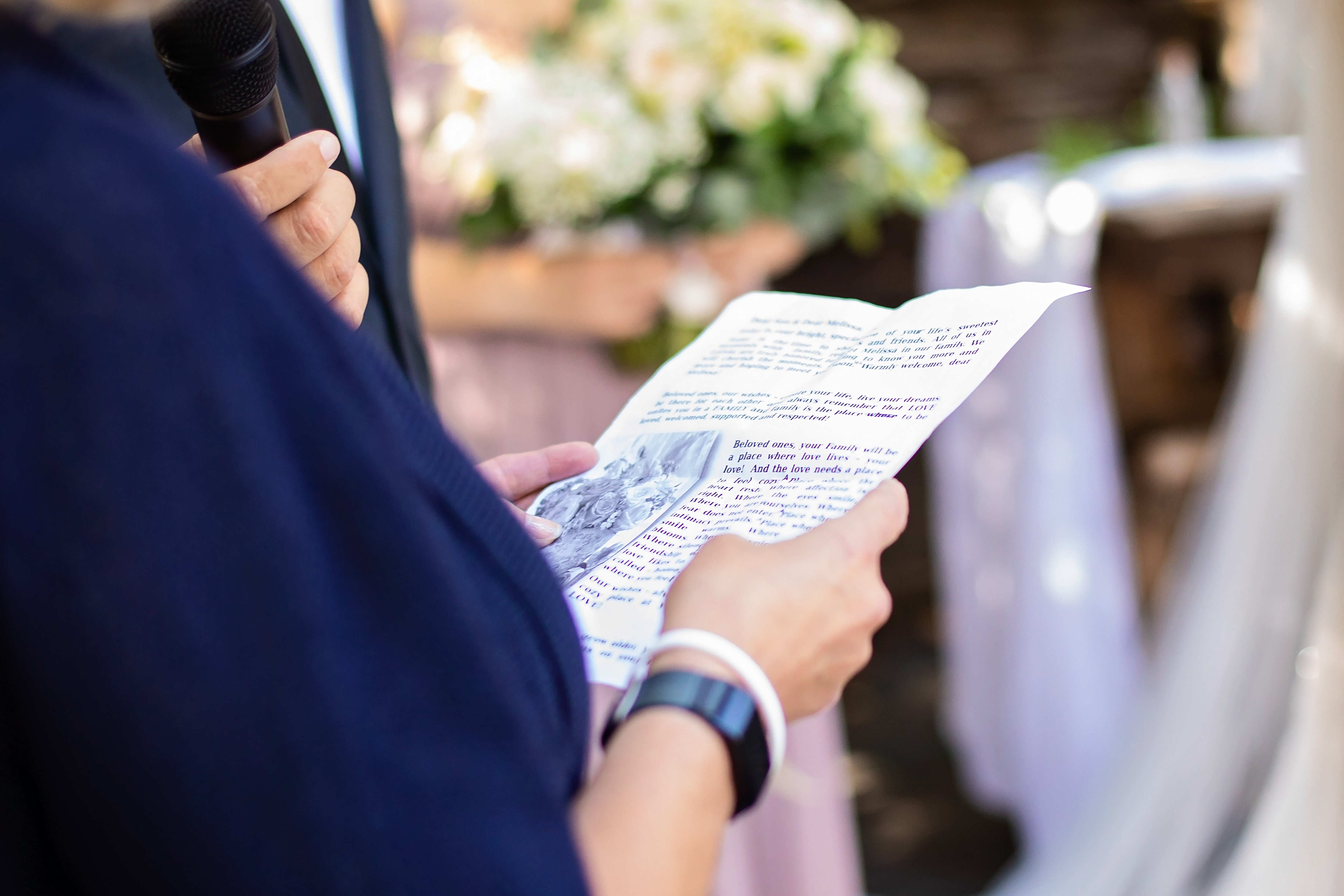 Special letter read during wedding ceremony