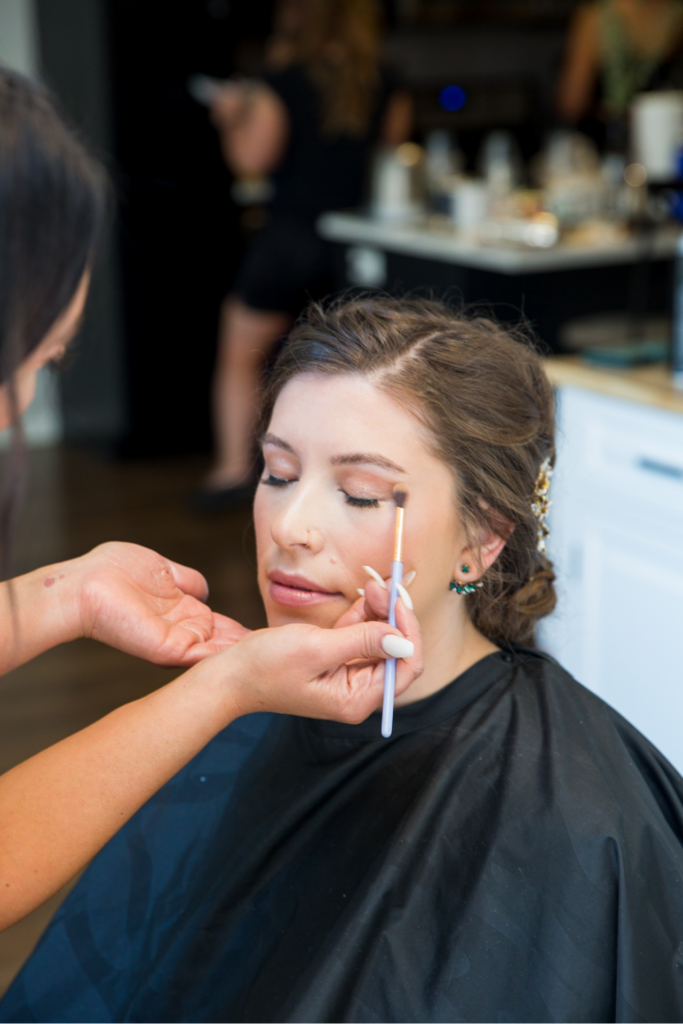 bride getting ready makeup