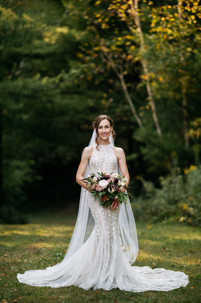 bride portrait fitted dress halter