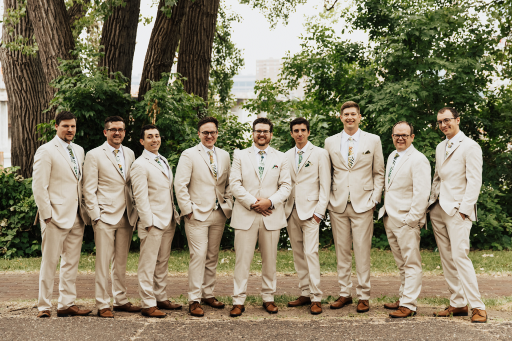groomsmen taupe tropical wedding tie