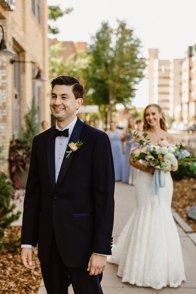 Pinterest worthy bride and groom first look