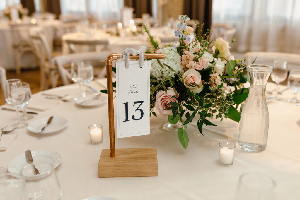 Pinterest worthy wedding table decor gold table number stand 