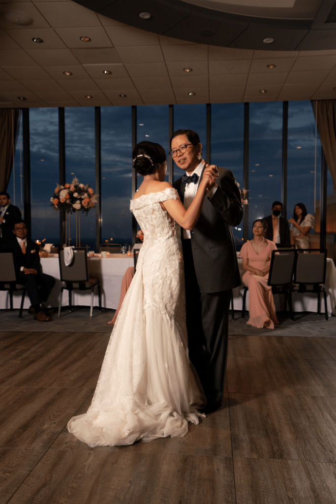 father daughter first dance at Windows at Marquette