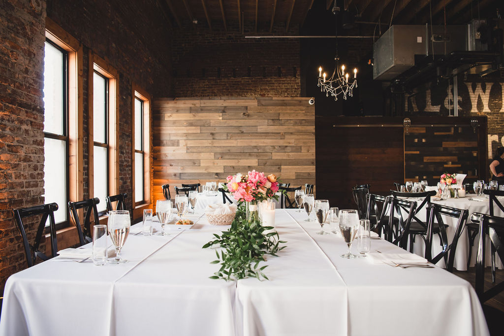 simple wedding reception tablescape decor