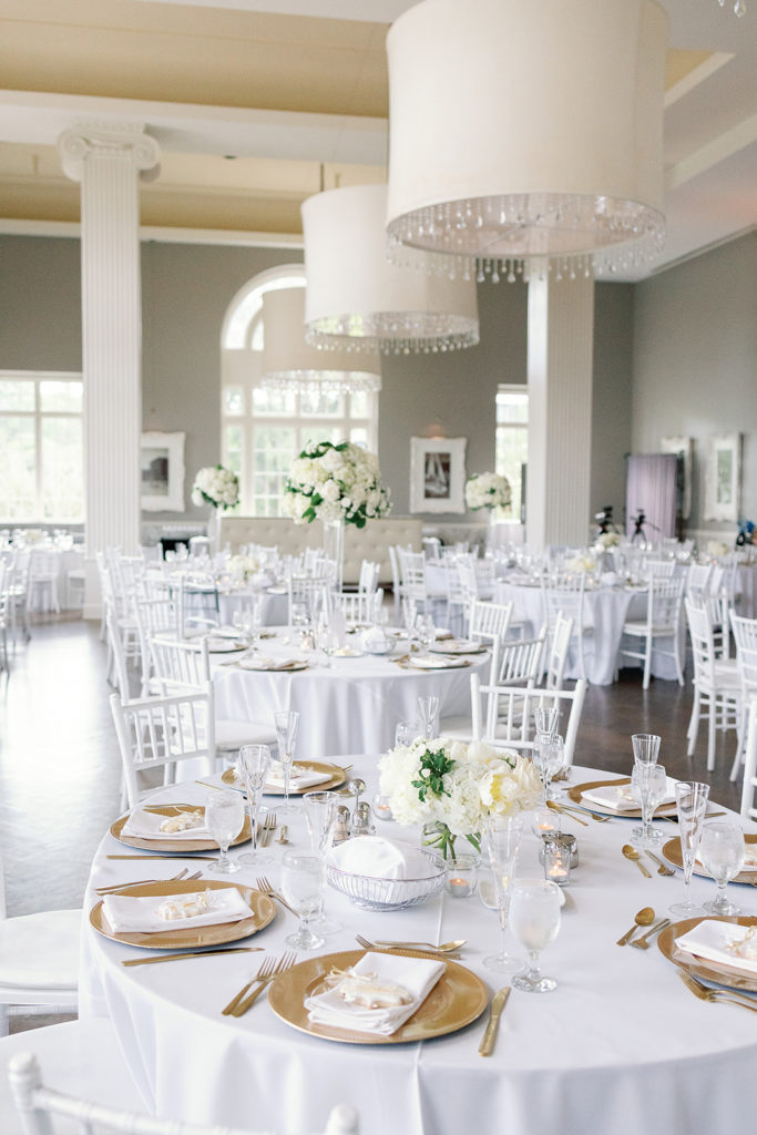 timeless wedding reception - classic white and gold