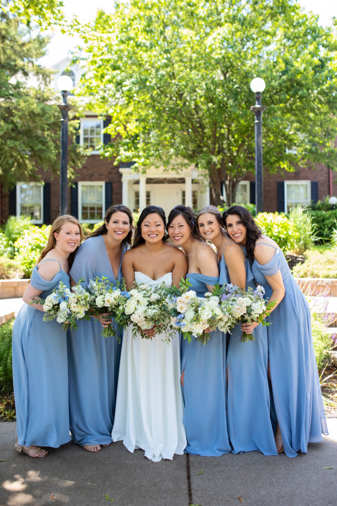bridesmaids light blue dresses 