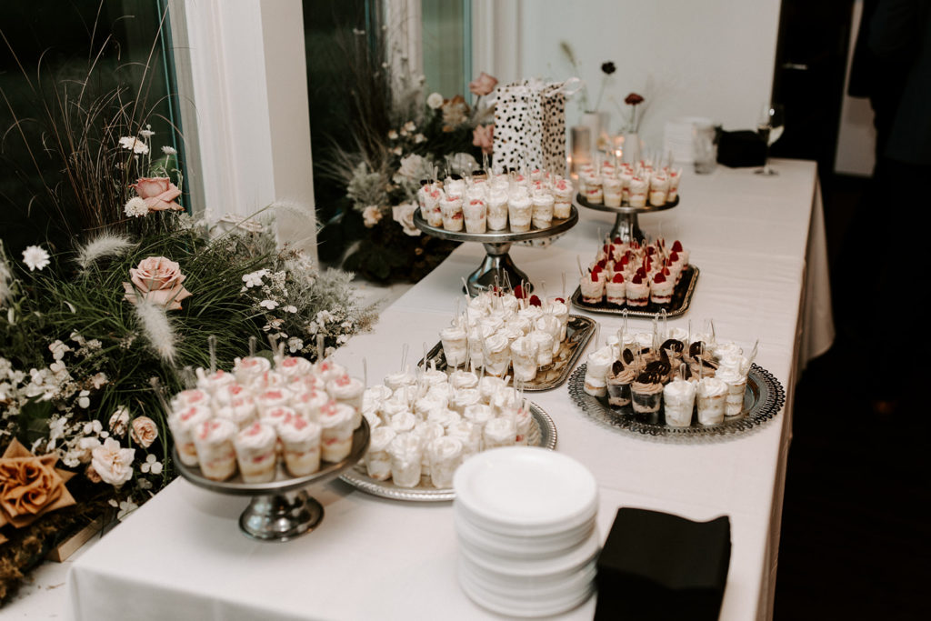 variety dessert table wedding
