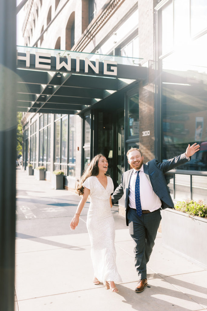 fun and relaxed bride and groom portrait