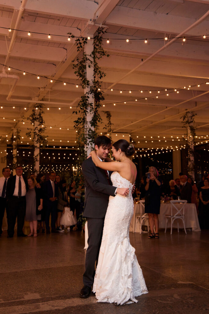 bride-groom-whimsical-first-dance-string-lights