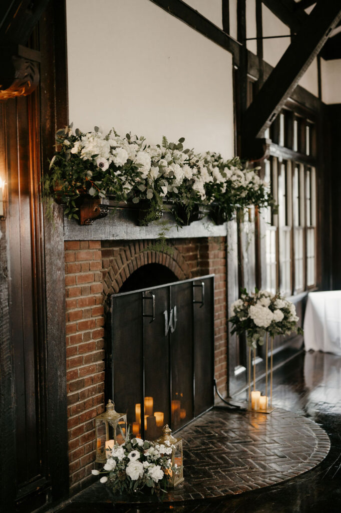 ceremony in Theodore Wirth Chalet Fireplace Room