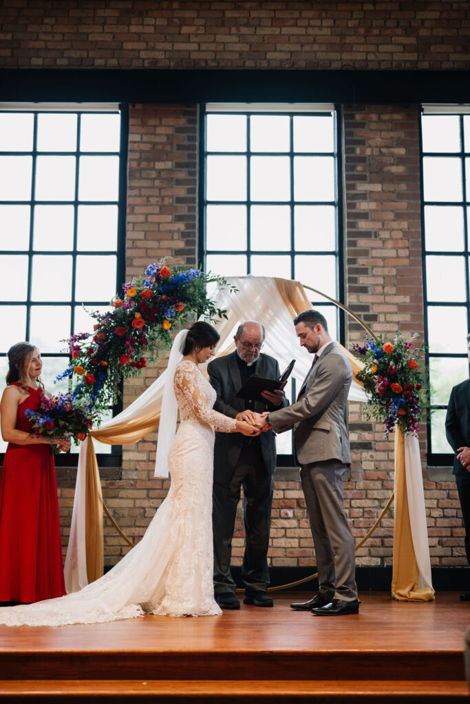 colorful wedding ceremony at essence event center