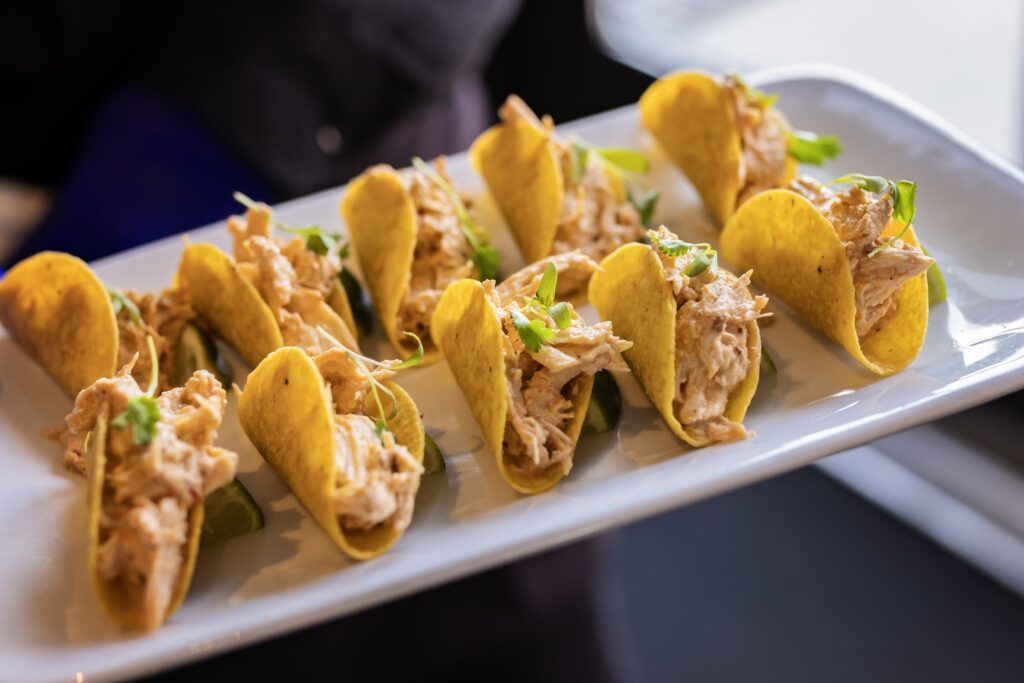 D'Amico passed wedding appetizers mini tacos