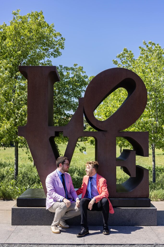 grooms wedding portraits at Minneapolis sculpture garden
