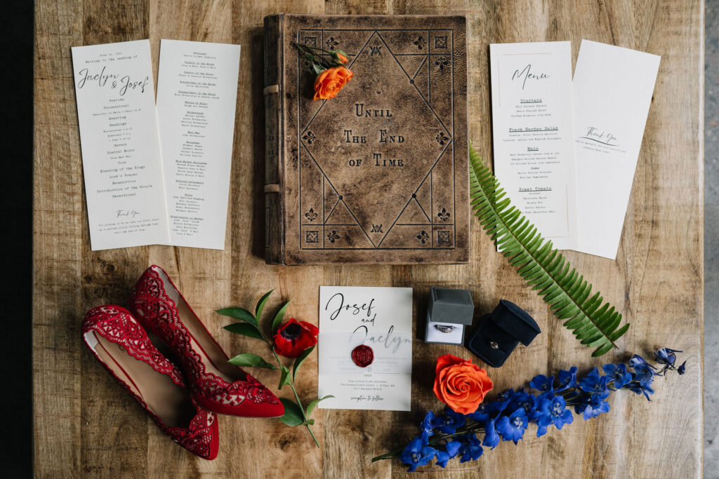 wedding details stationery details flat lay