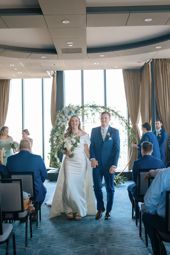 elegant wedding ceremony at Windows at Marquette