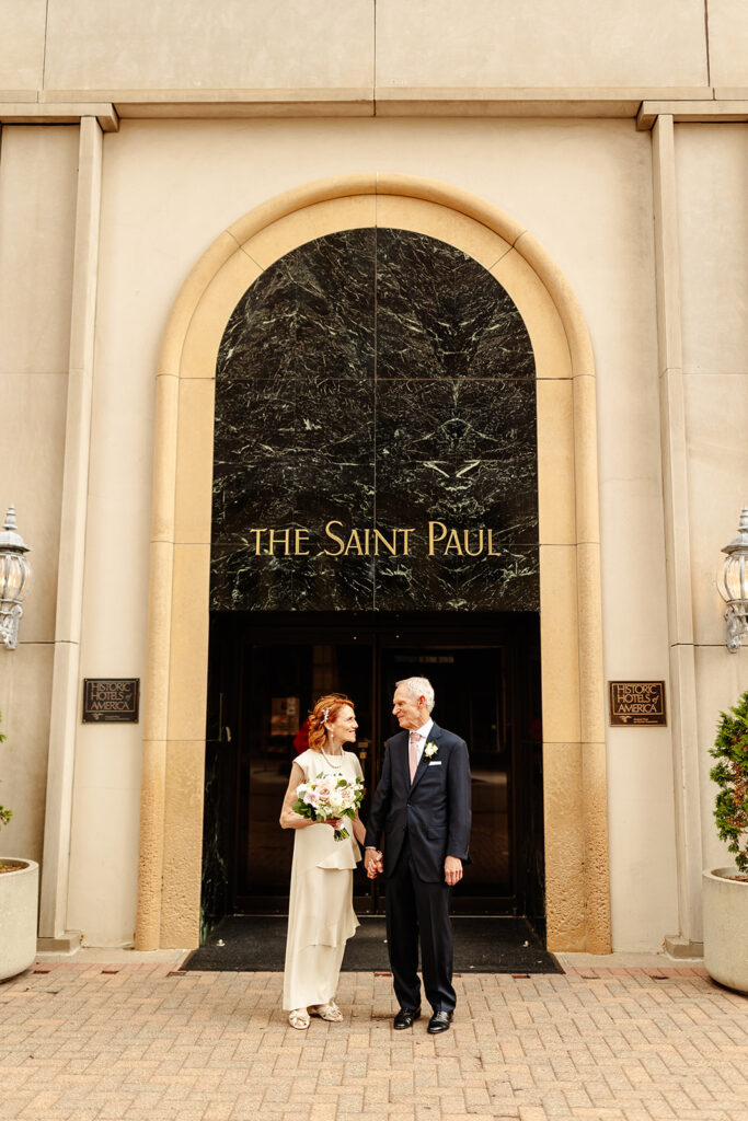 bride and groom Saint Paul hotel portraits