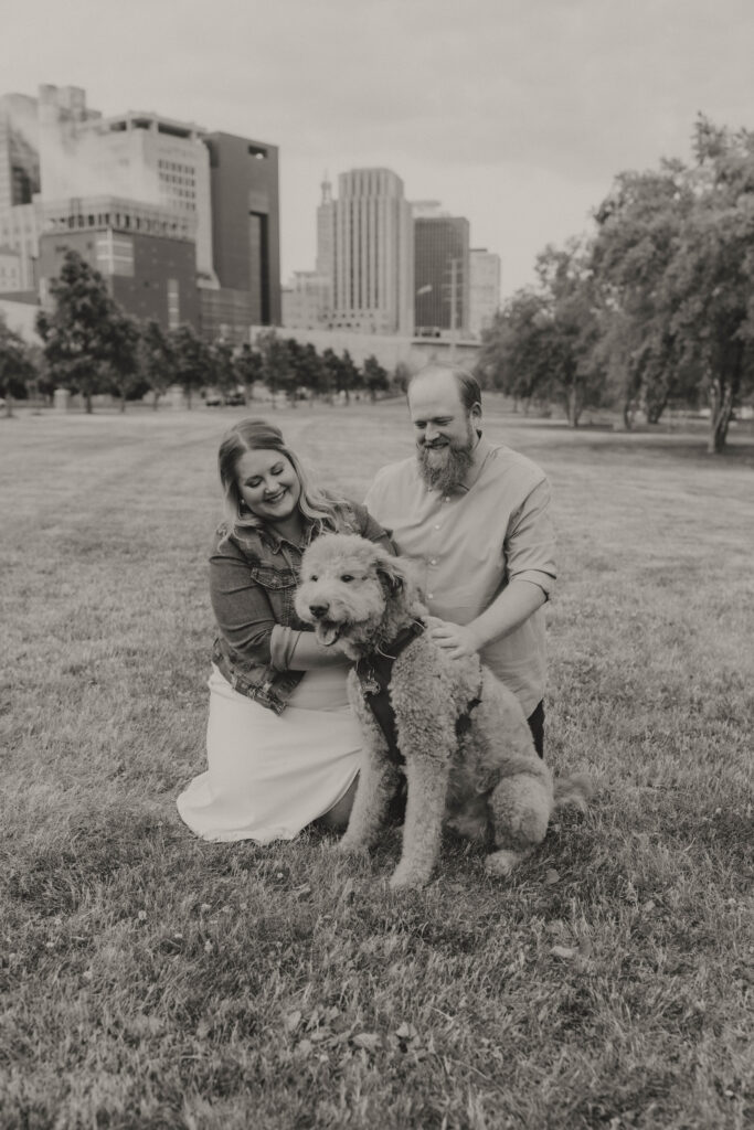 engagement photos in Minneapolis with dog