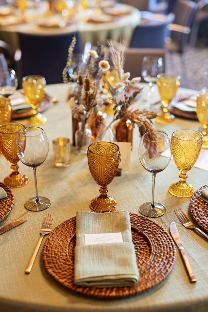 Fall wedding table decor at Minneapolis Institute of Art