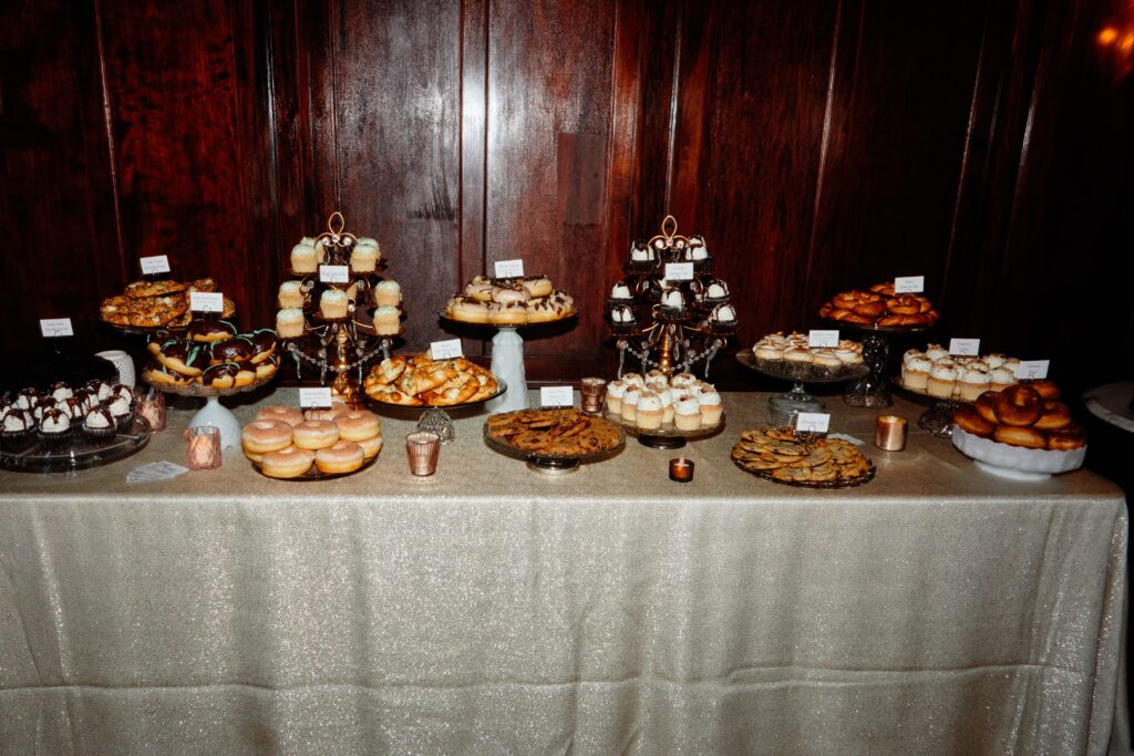 dessert spread at Semple Mansion