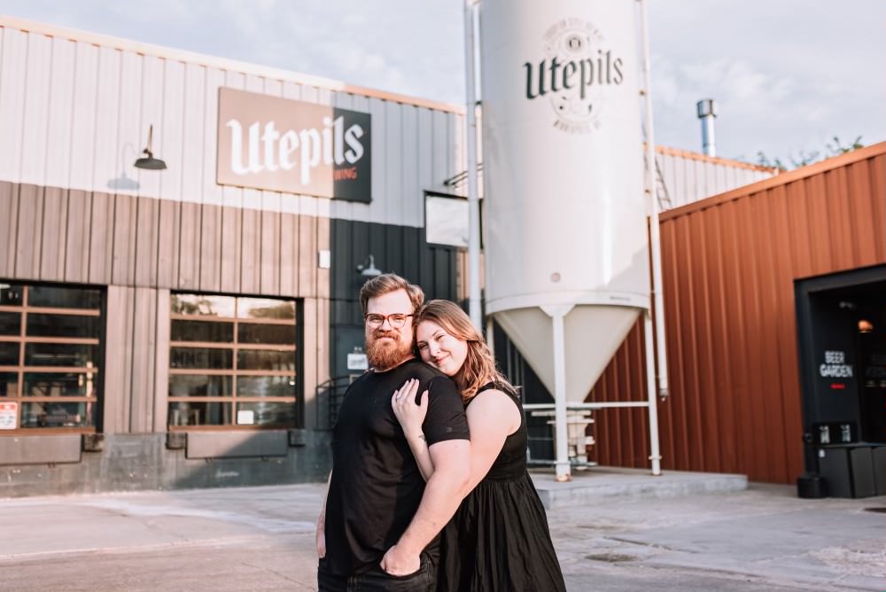 MN engagement photos at Utepils Brewery