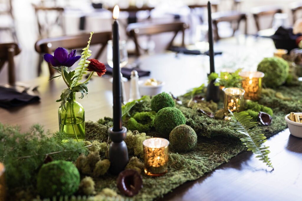 woodland fairy theme wedding tablescape