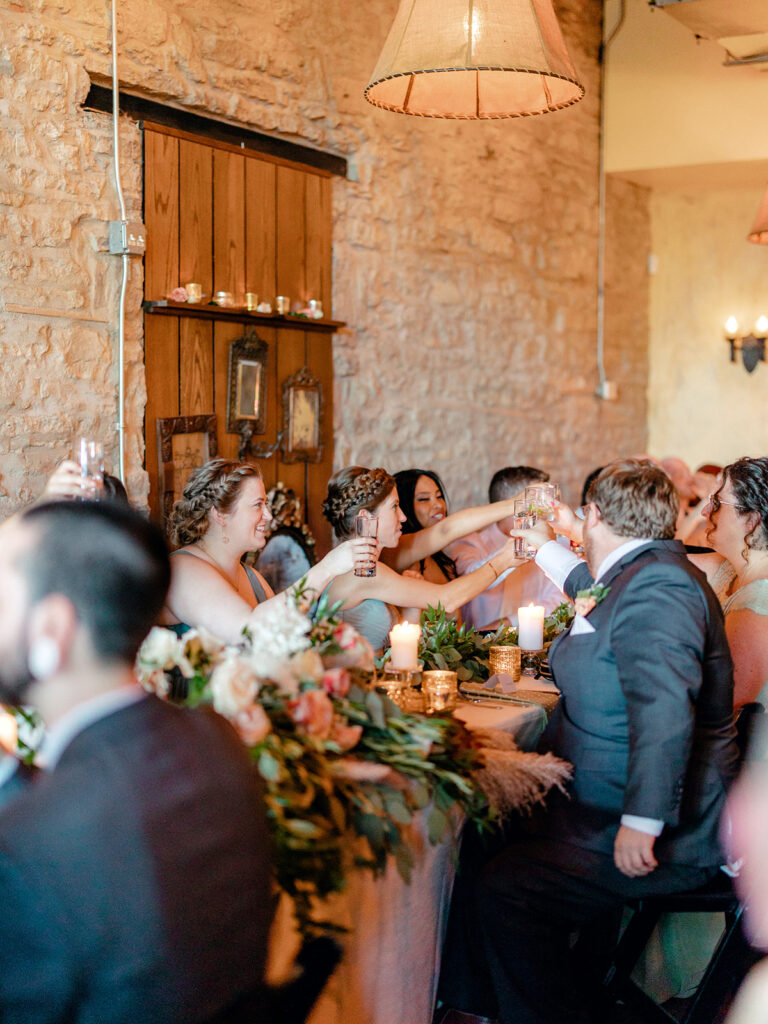 Wedding reception in River Room at Aster Cafe