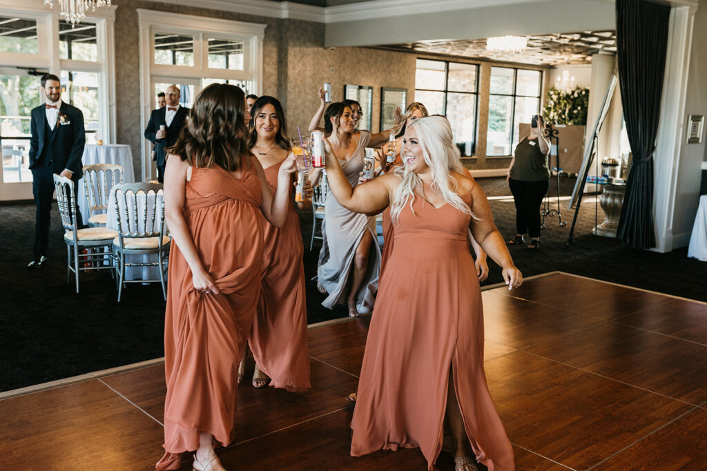 large wedding party group grand entrance at Leopold’s Mississippi Gardens 