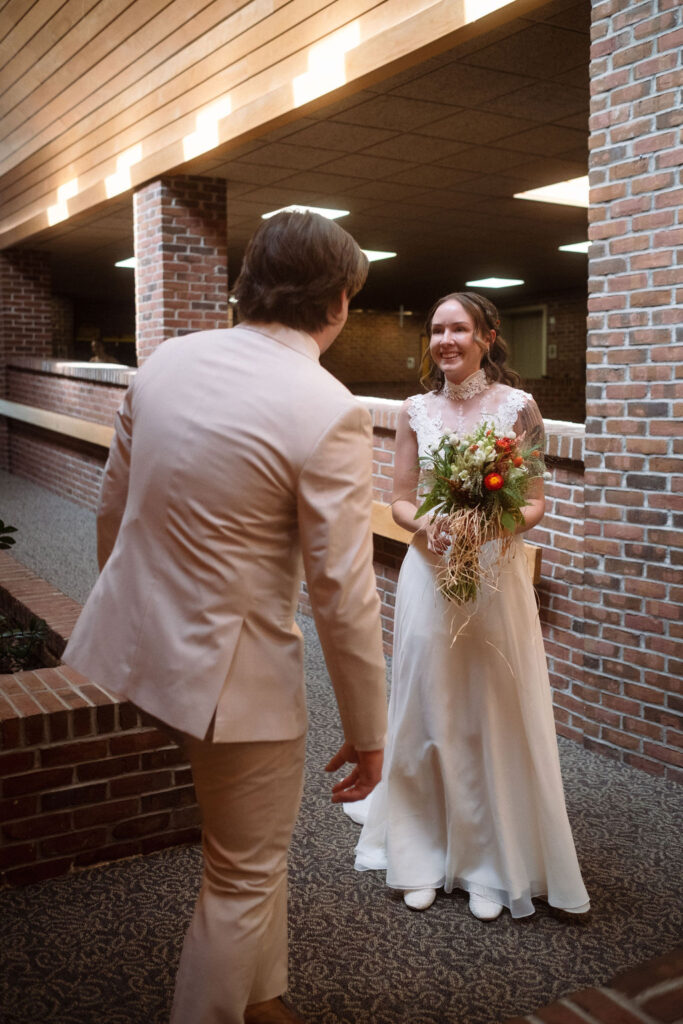 Groom's reaction to bride first look