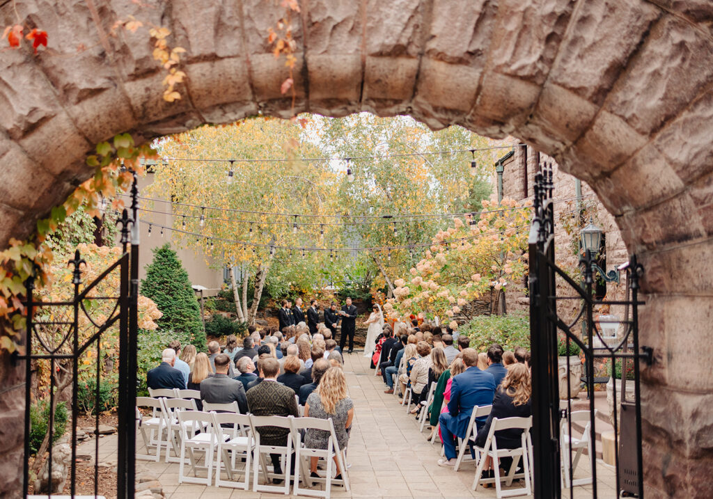 Van Dusen Mansion outdoor wedding ceremony