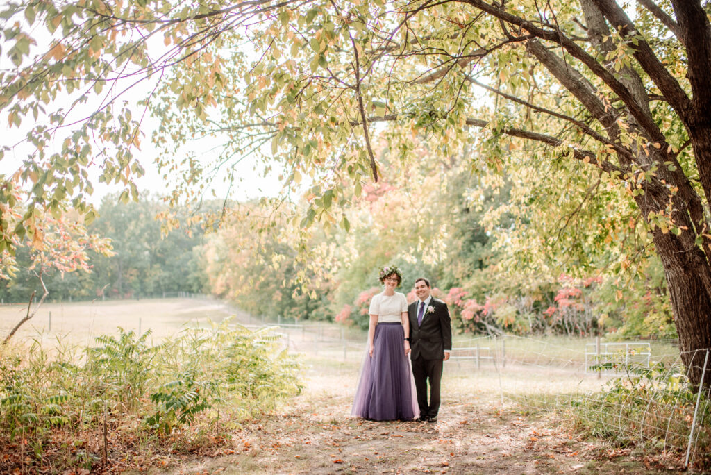 Fall Minnesota wedding portraits at Gale Woods Farm