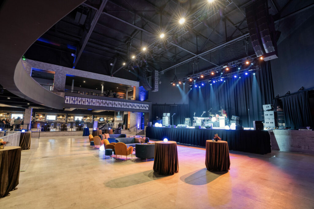 Uptown Theater main stage area for wedding reception