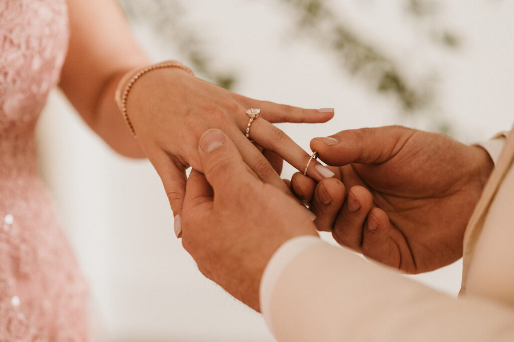 wedding planner hosted styled shoot with ring detail photo