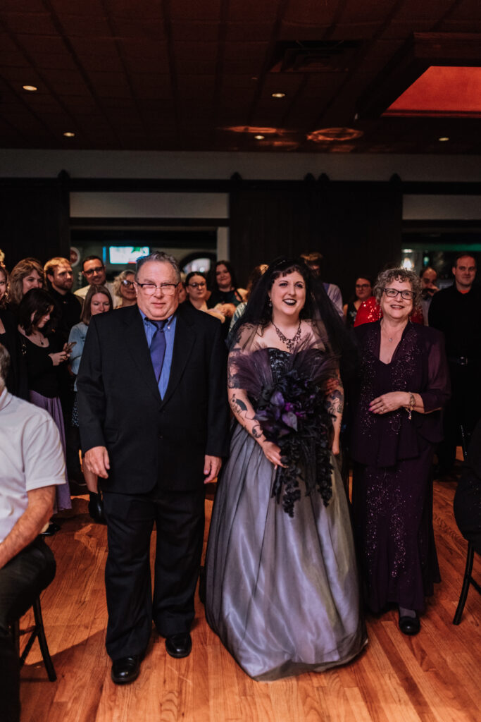 bride processional entrance with parents