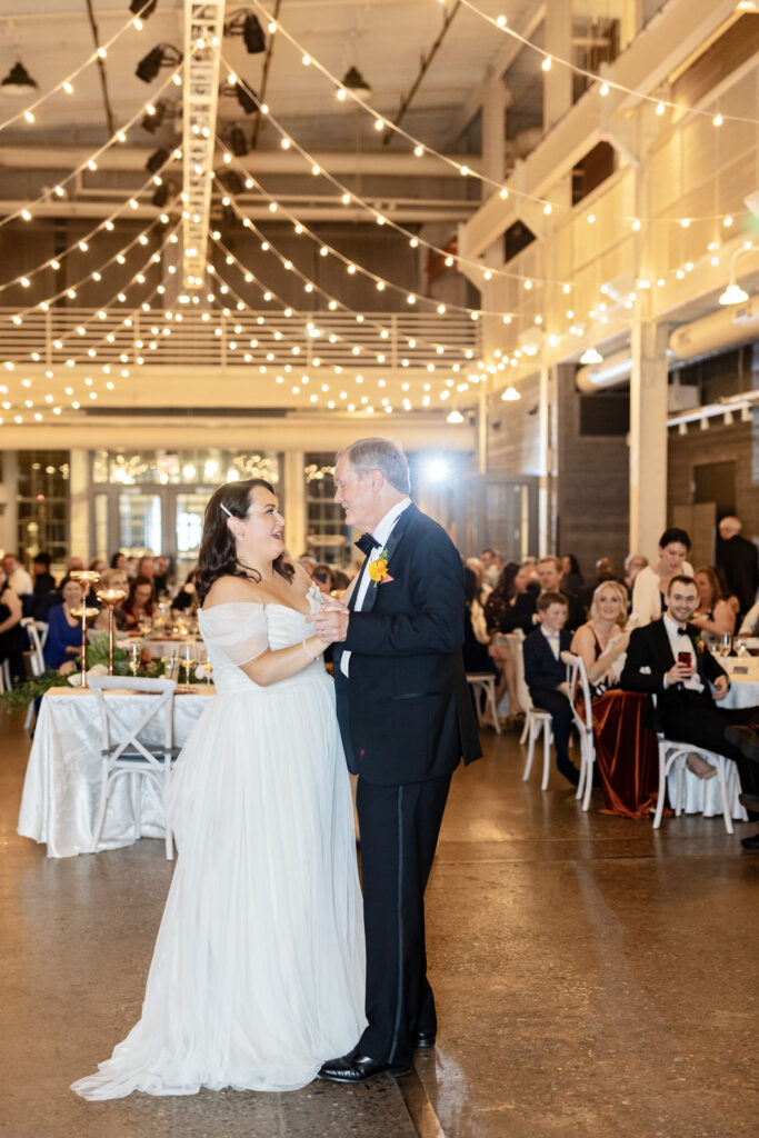 bride and father first dance at Machine Shop wedding