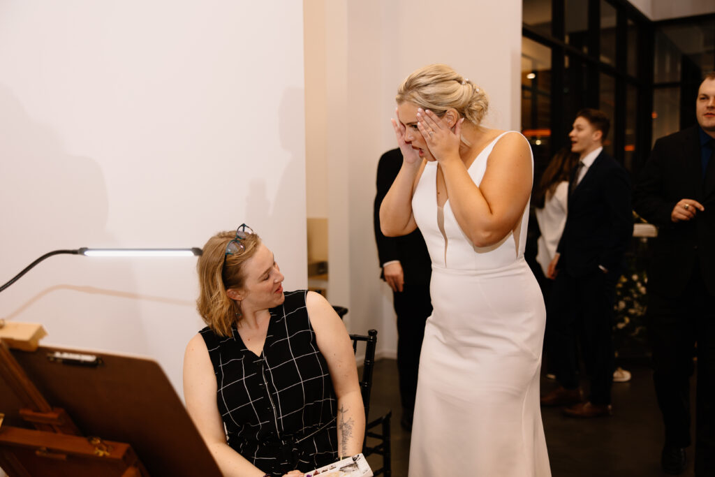 bride reaction to live illustrator