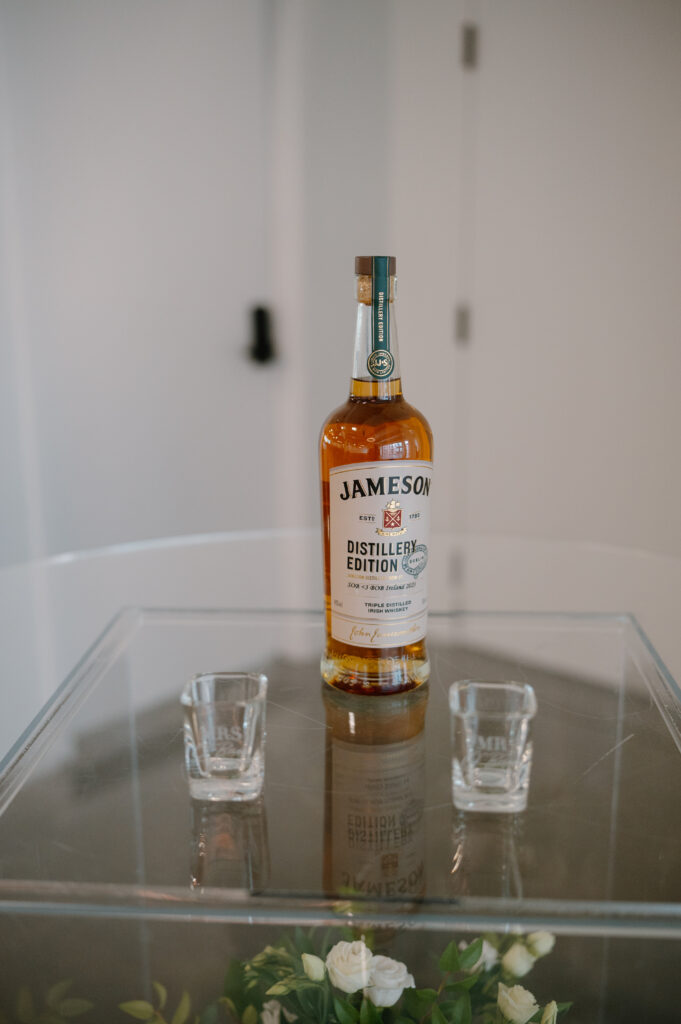 unity shot of whiskey setup for ceremony at Mosaic wedding