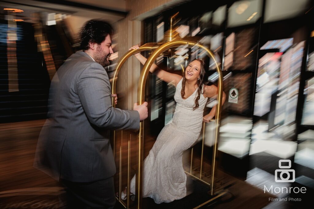 action wedding portrait at Graduate Hotel