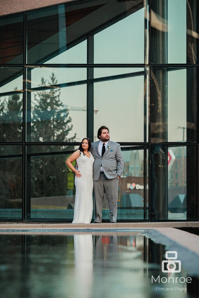 Graduate Hotel poolside wedding portrait