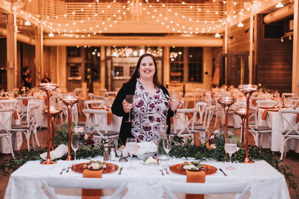 Minneapolis Wedding Planner setting up decor