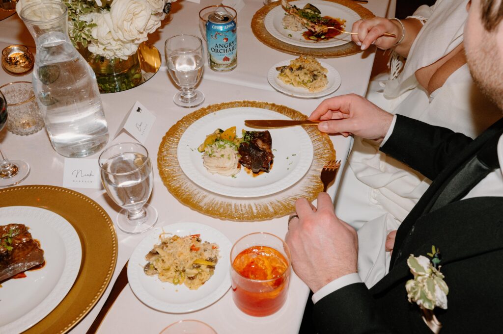 Chef Jeff entrees at winter Urban Daisy wedding